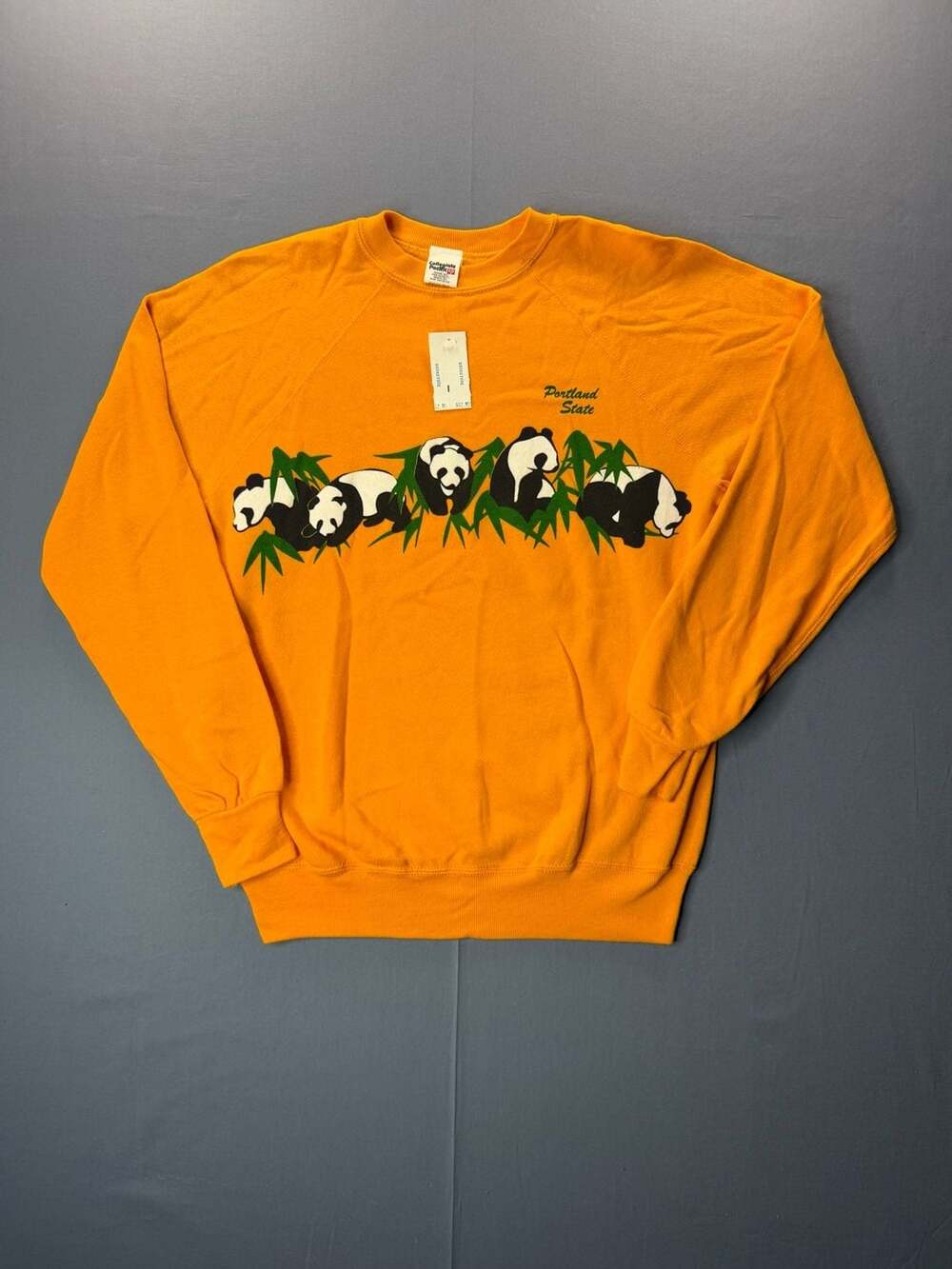 VTG 70’s Collegiate Pacific Portland State Panda Bamboo Sweatshirt M Deadstock